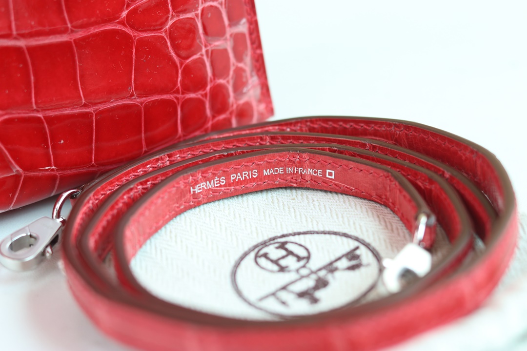 Hermes Kelly Mini 2代 19cm CC95  Braise Shiny Alligator Crocodile GHW