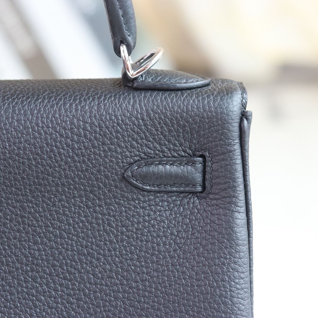 HERMES KELLY 25CM BLACK 89 NIOR TOGO