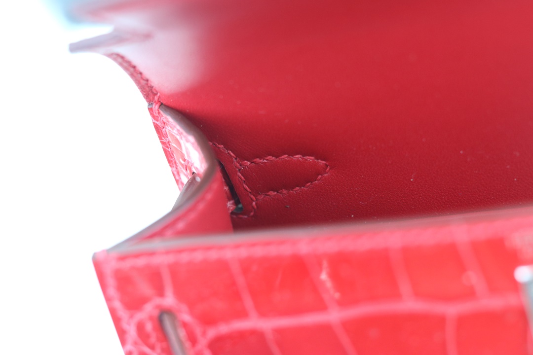 Hermes Kelly Mini 2代 19cm CC95  Braise Shiny Alligator Crocodile GHW