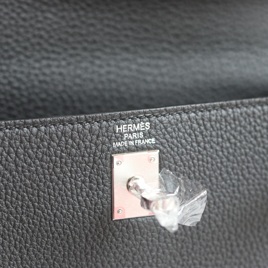HERMES KELLY 25CM BLACK 89 NIOR TOGO