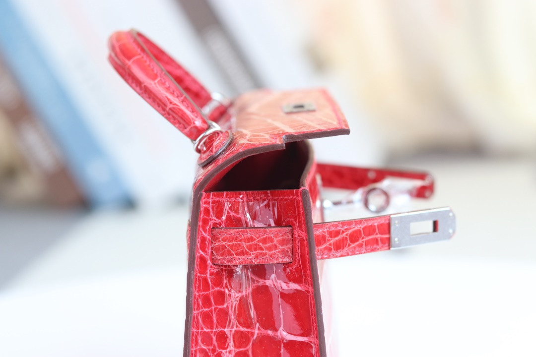 Hermes Kelly Mini 2代 19cm CC95  Braise Shiny Alligator Crocodile GHW