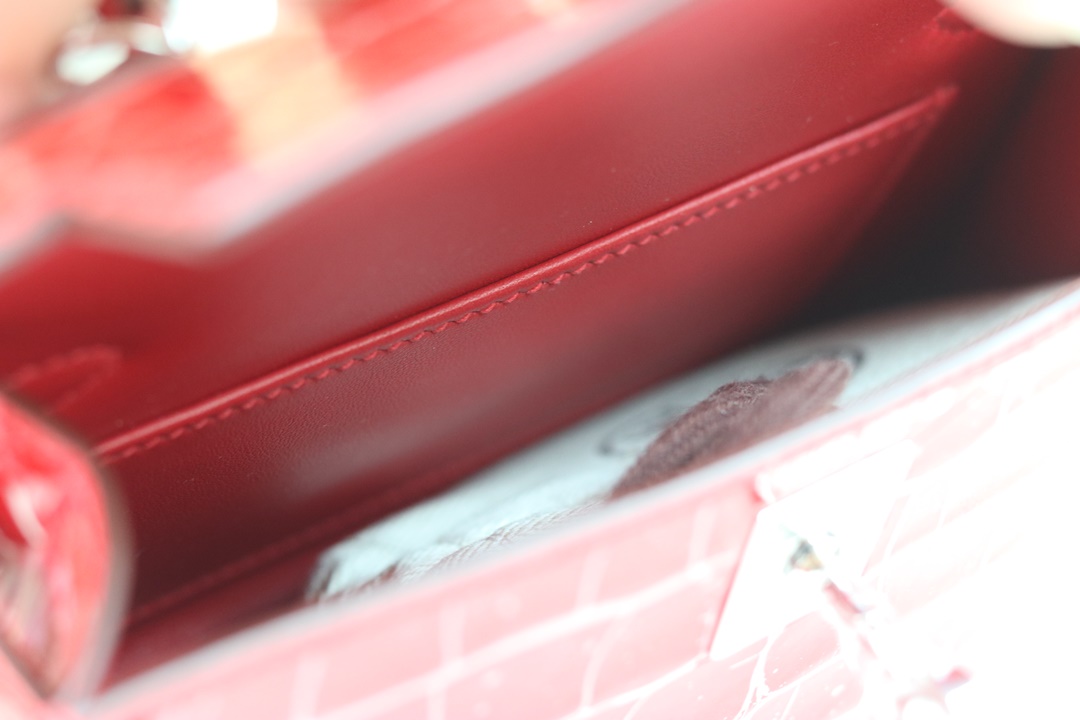 Hermes Kelly Mini 2代 19cm CC95  Braise Shiny Alligator Crocodile GHW