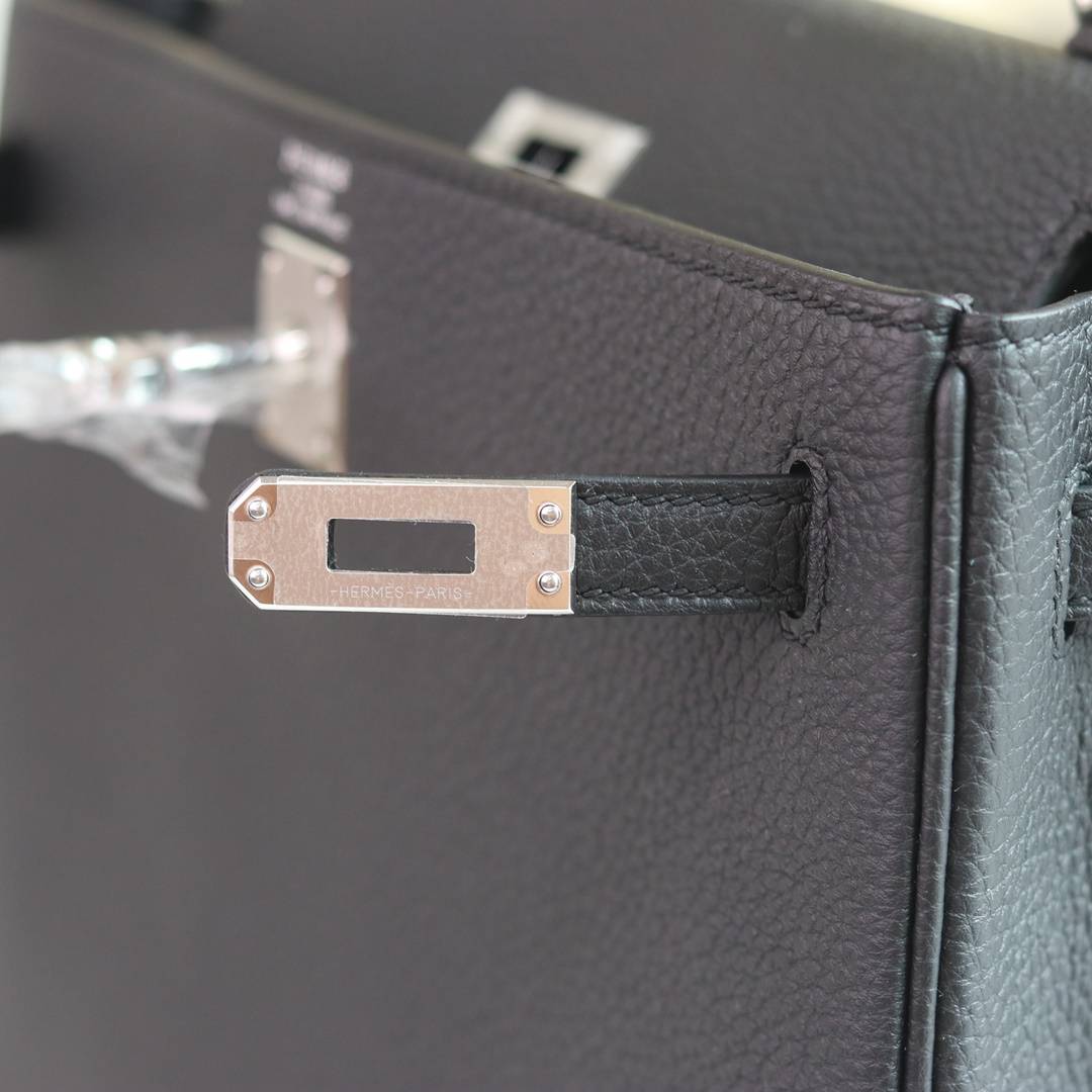 HERMES KELLY 25CM BLACK 89 NIOR TOGO