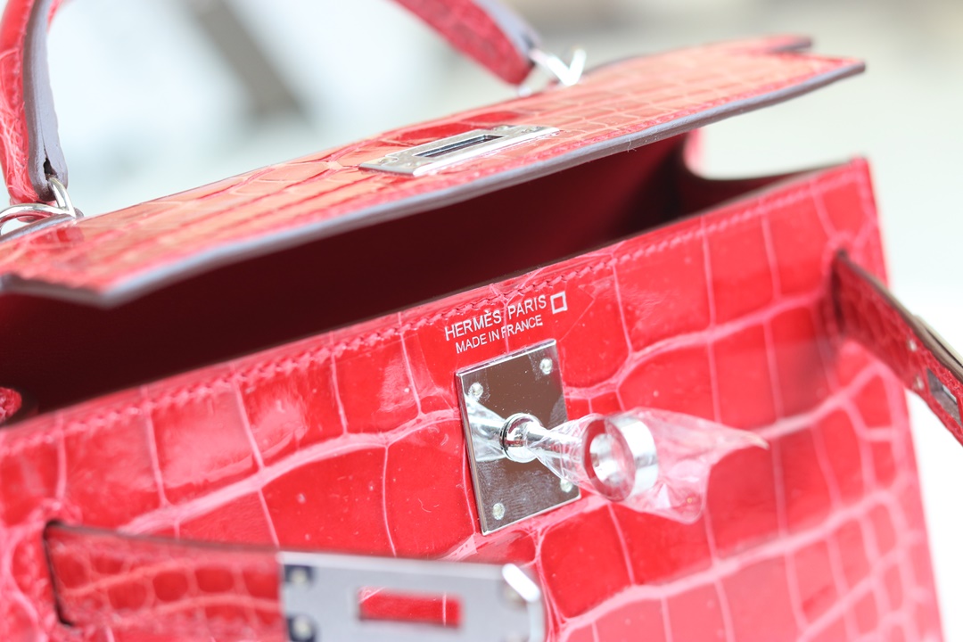 Hermes Kelly Mini 2代 19cm CC95  Braise Shiny Alligator Crocodile GHW