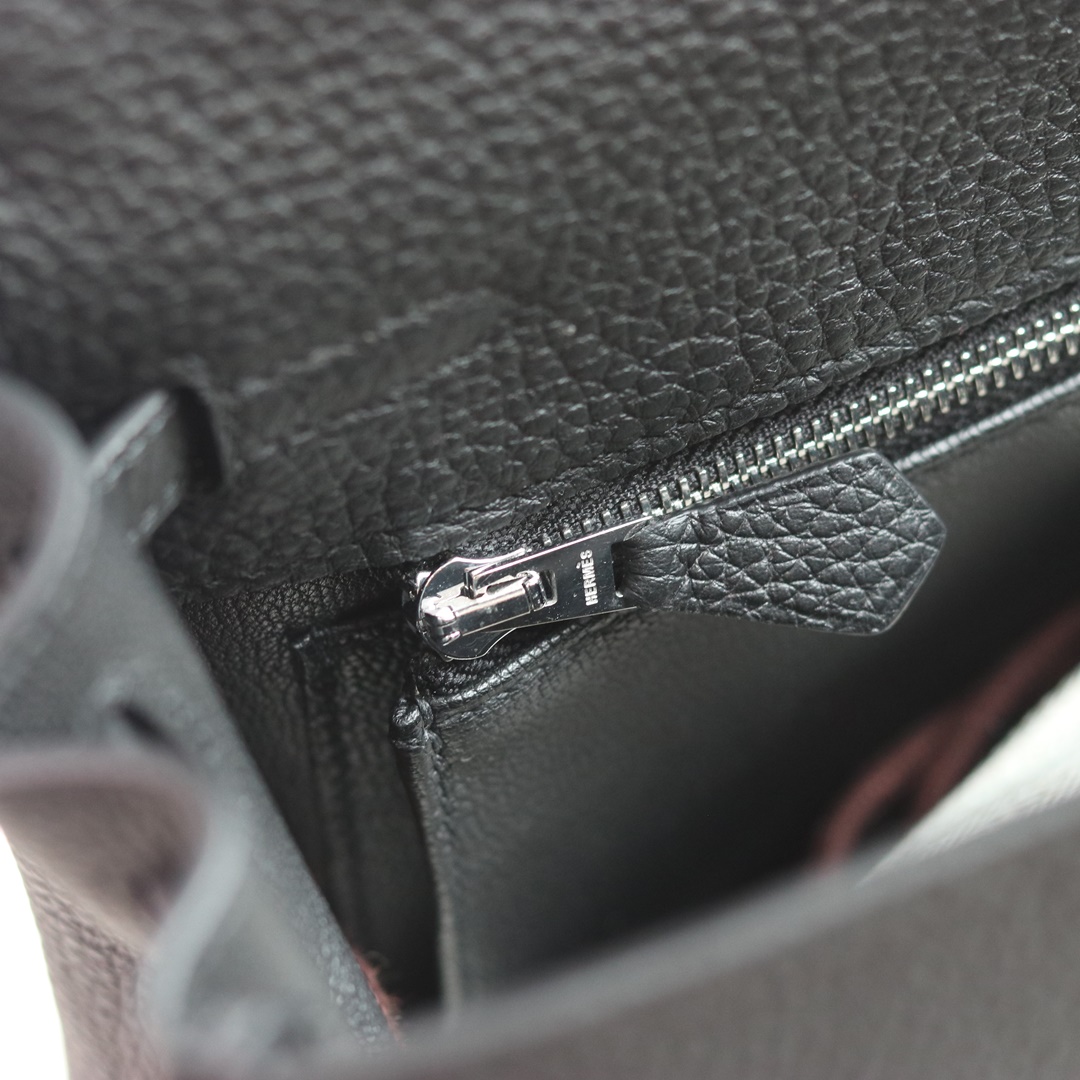 HERMES KELLY 25CM BLACK 89 NIOR TOGO