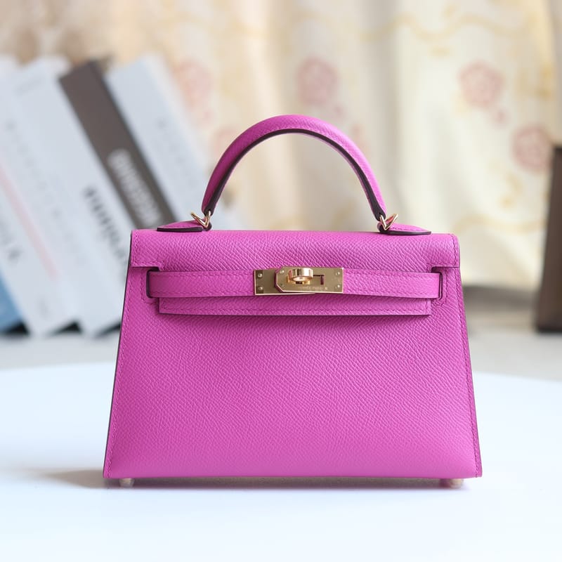 Mini Kelly 20cm Epsom 9i Rose Magnolia