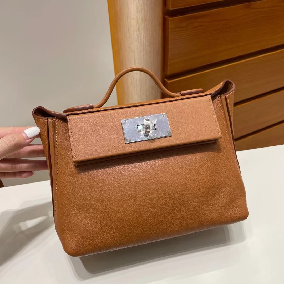 Hermes kelly 2424 Mini Touch Evercolor and Swift 37 Gold GHW-4296