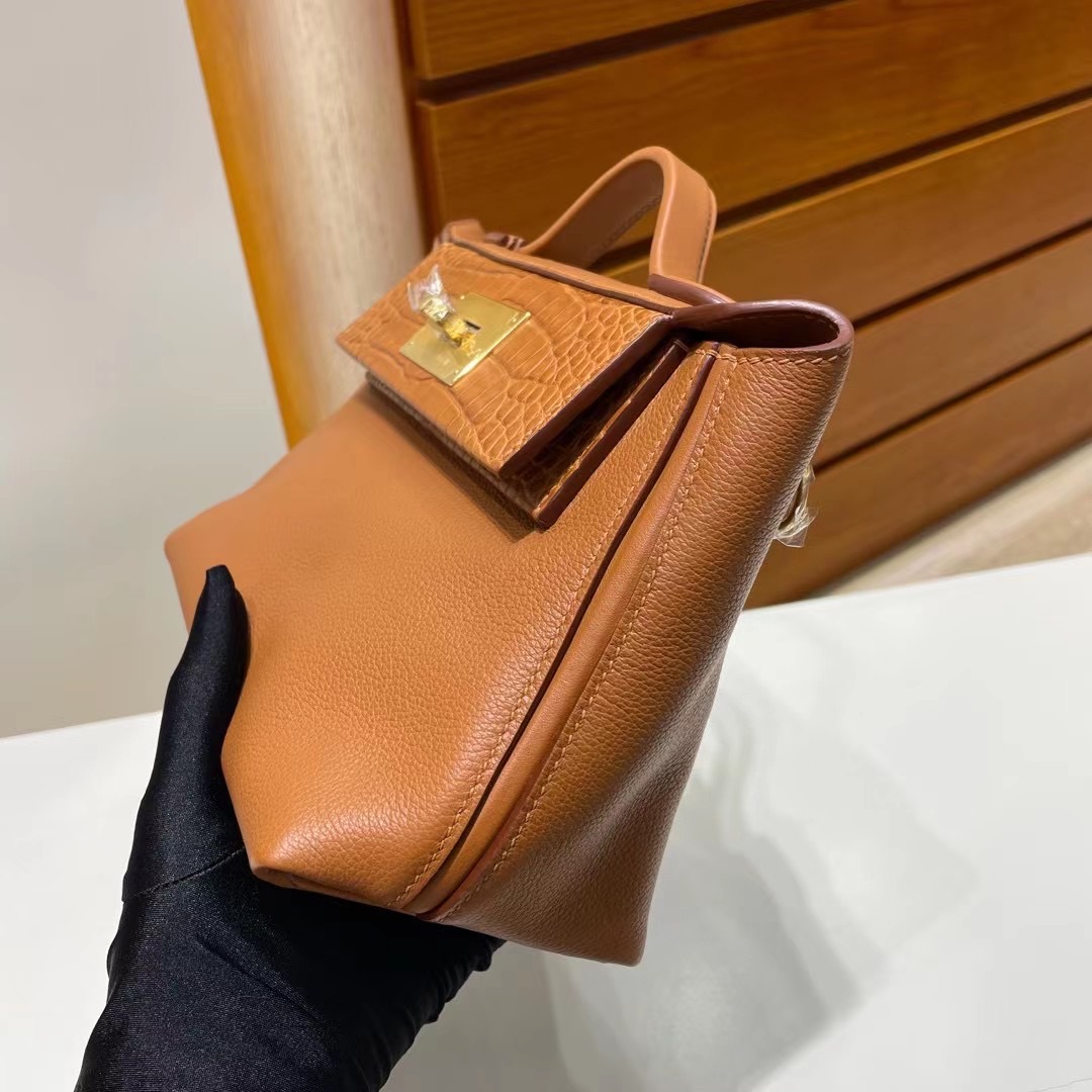 Hermes kelly 2424 Mini Touch Evercolor and Swift 37 Gold GHW