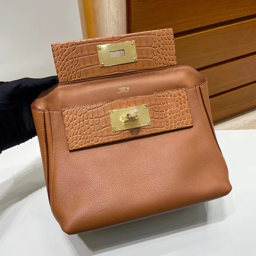 Hermes kelly 2424 Mini Touch Evercolor and Swift 37 Gold GHW