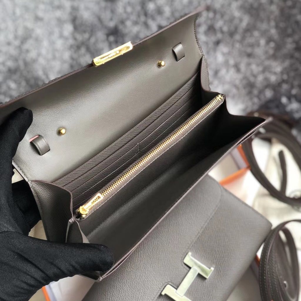 Hermes Constance WOC wallet to go Q5 Rose casaque-3042