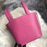 Hermes Picture Lock 22cm Ostrich U4 Vert Verigo-5940