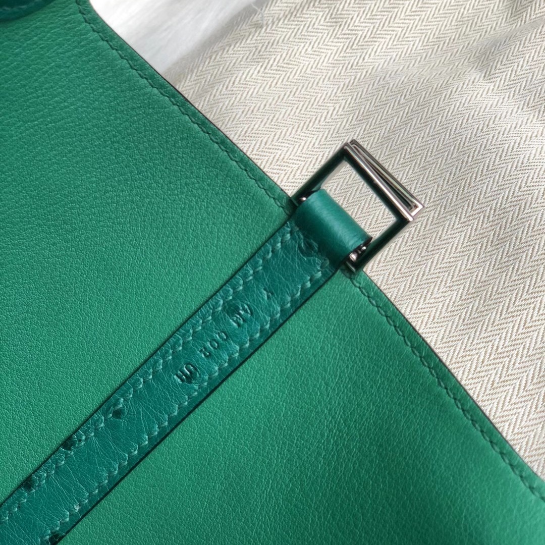 Hermes Picture Lock 22cm Ostrich U4 Vert Verigo Hermes Picture Lock 22cm Ostrich U4 Vert Verigo