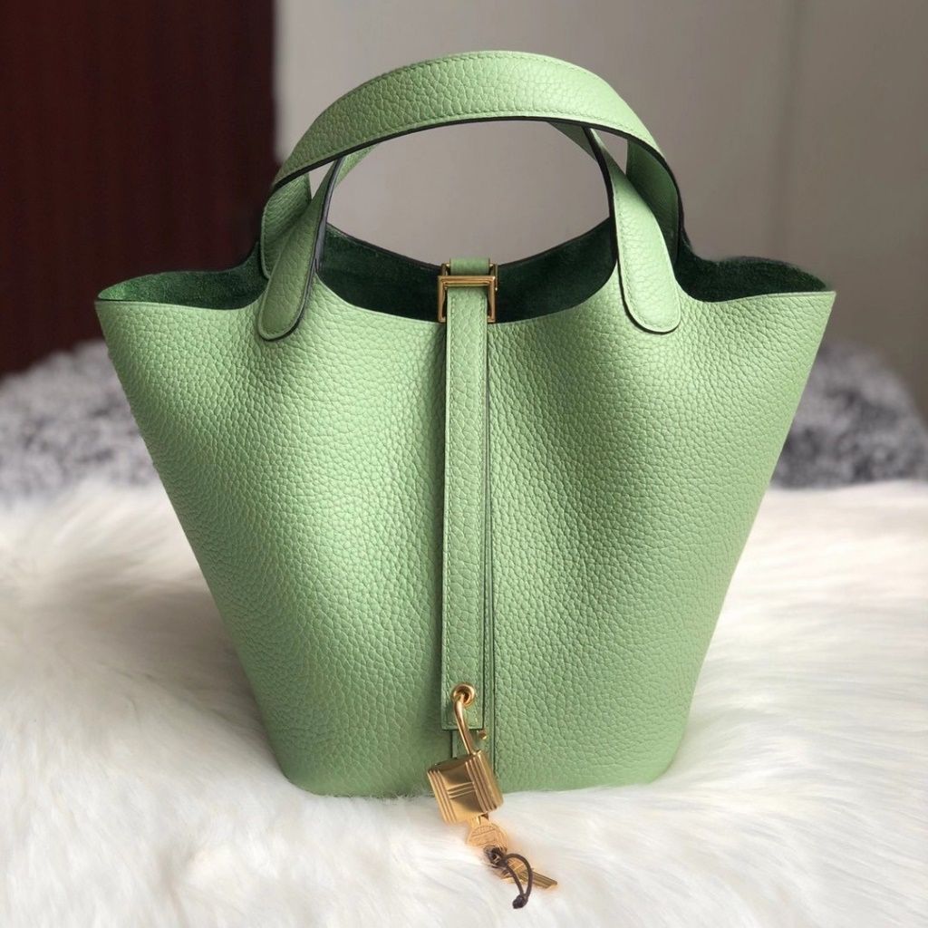 Hermes Picotin Lock 18 3I  Vert Criquet-9522
