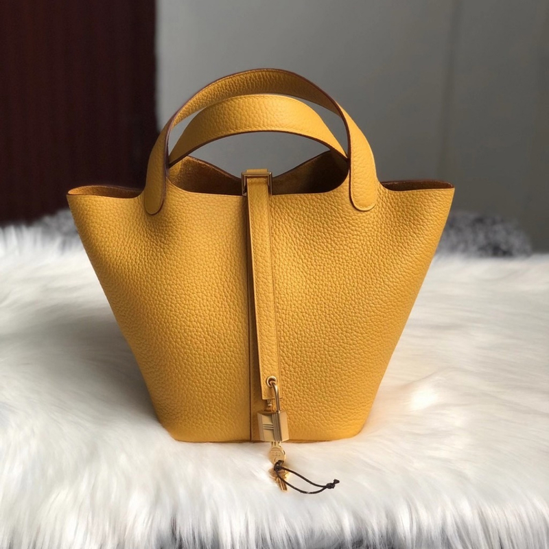 Hermes Picotin Lock 18cm CC81 Gris Tourterelle-0470
