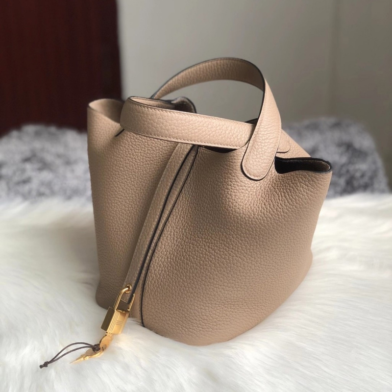 Hermes Picotin Lock 18cm 6H Olive green  taurillon Clemence-0310