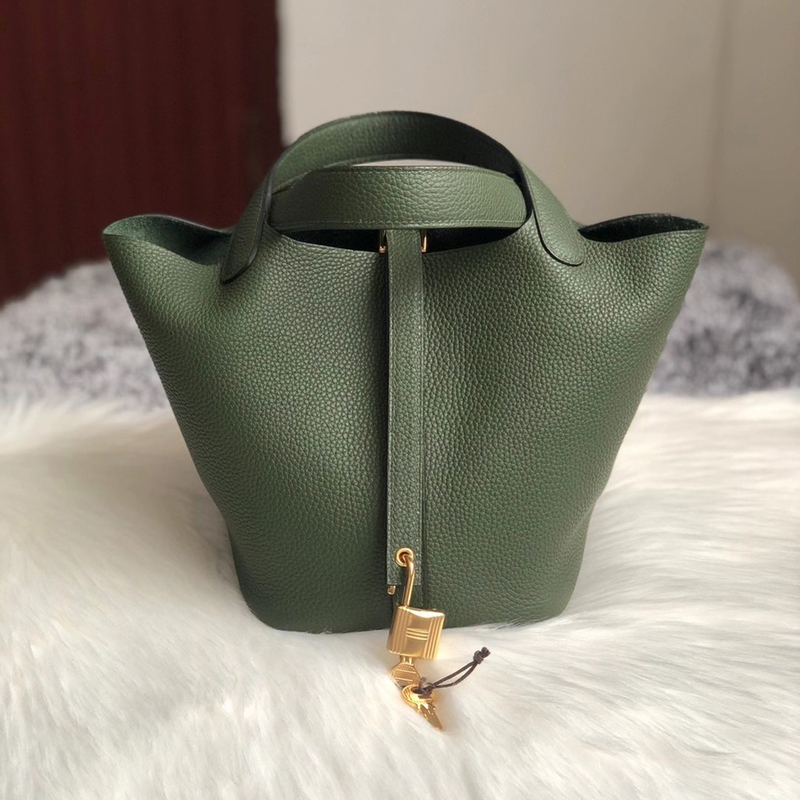 Hermes Picotin Lock 18cm 3I Vert Criquet Clemence-0075