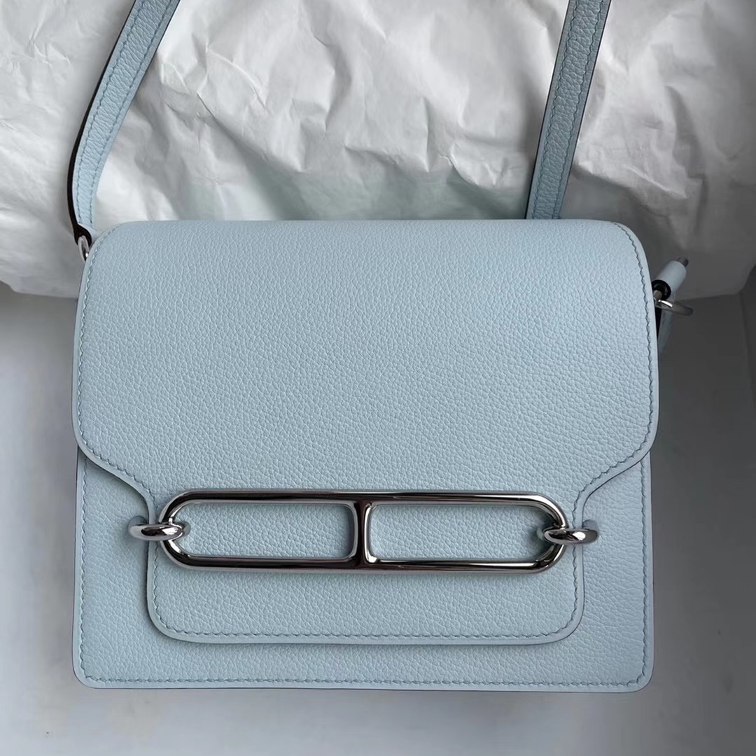 Hermes Roulis Mini Evercolor T0 Blue Brume