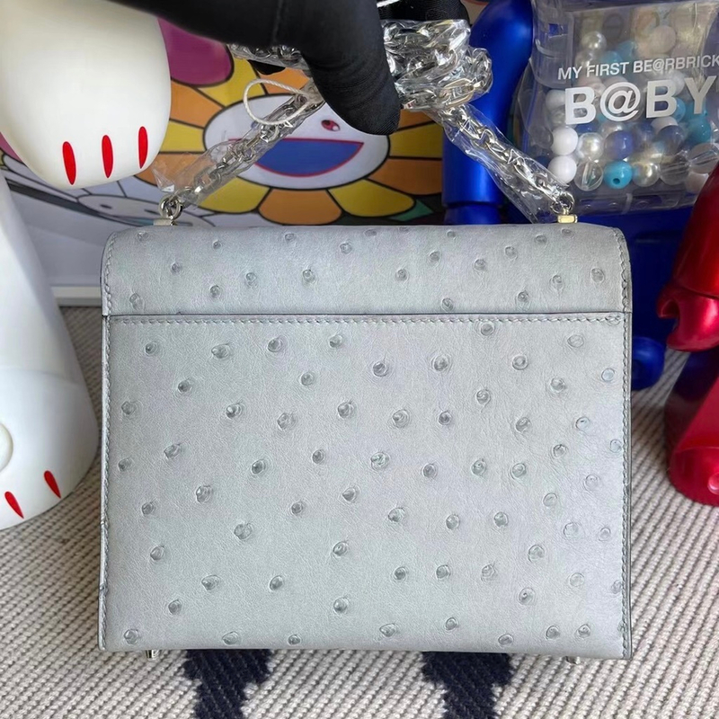 Hermes Verrou Mini Ostrich L3 Rose Purple-7864