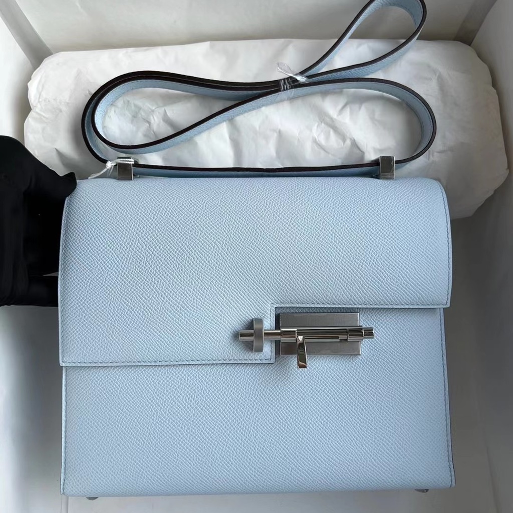 Hermès Verrou 21 Epsom T0 Blue Brume PHW Hermès Verrou 21 Epsom T0 Blue Brume PHW