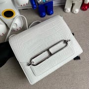 Hermes Roulis 23cm Matte Alligator Crocodile  CC88 Graphite