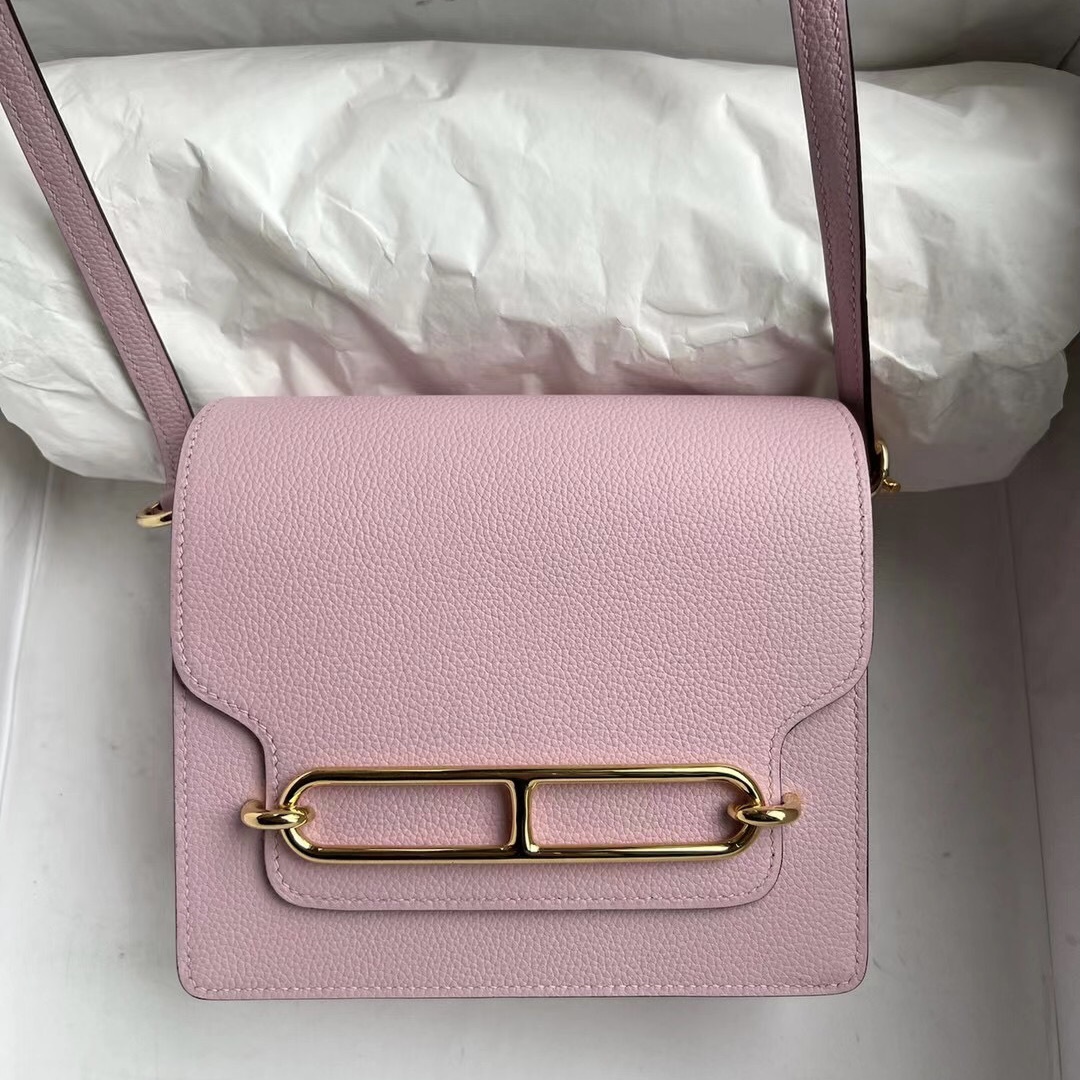 Hermes Roulis Mini 18cm Evercolor 3Q Rose Sakura Hermes Roulis Mini 18cm Evercolor 3Q Rose Sakura