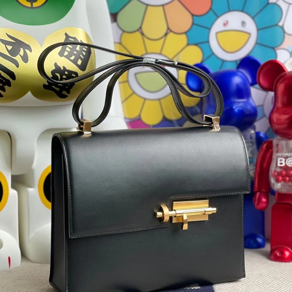 Hermes Verrou 21cm Box CK89 Noir Hermes Verrou 21cm Box CK89 Noir