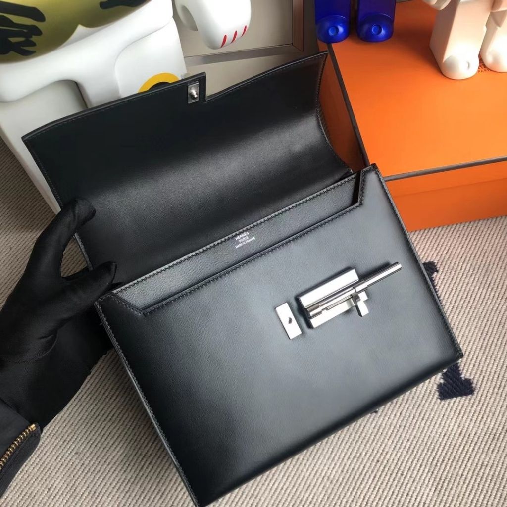 Hermes Verrou 21cm Box CK89 Noir-7298