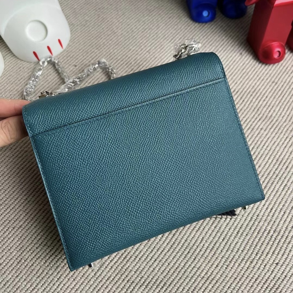 Hermes Verrou 17.5cm Epsom W0 Vert Bosphore Hermes Verrou 17.5cm Epsom W0 Vert Bosphore