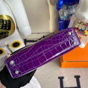 Hermes Verrou 17.5cm  Shiny Alligator Crocodile 5L ultraviolet
