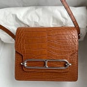 ermes Roulis Mini 18cm Matte Alligator Crocodile