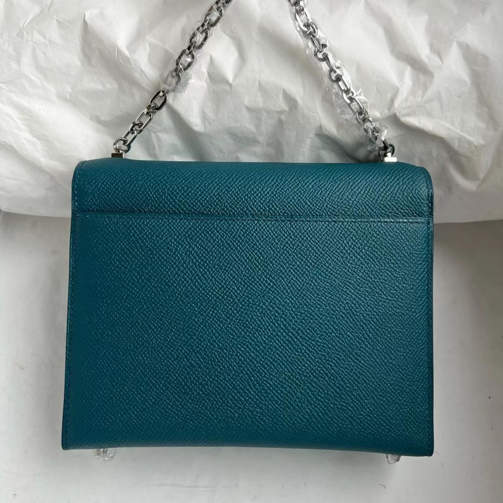 Hermes Verrou 17.5cm Epsom W0 Vert Bosphore Hermes Verrou 17.5cm Epsom W0 Vert Bosphore