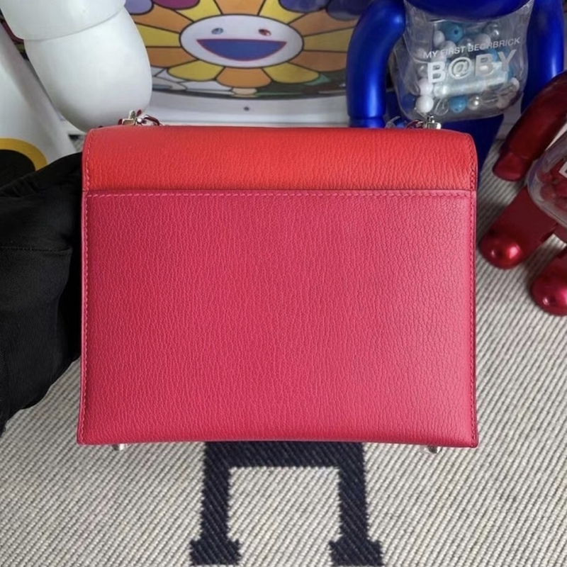Hermes Verrou 17.5cm Chevre Mysore 8W Rose Azalée-1876