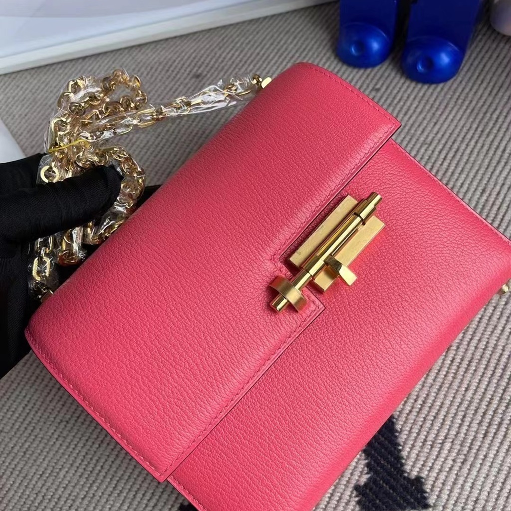 Hermes Verrou 17.5cm Chevre Mysore 8W Rose Azalée Hermes Verrou 17.5cm Chevre Mysore 8W Rose Azalée
