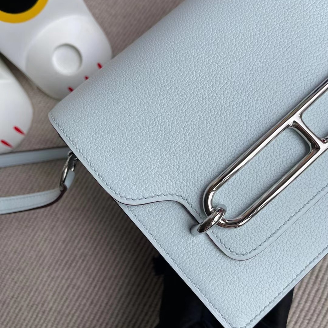 Hermes Roulis Mini Evercolor T0 Blue Brume Hermes Roulis Mini Evercolor T0 Blue Brume