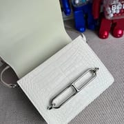 Hermes Roulis Mini 18 01 BLANC Niloticus Crocodile Himalayan-8866