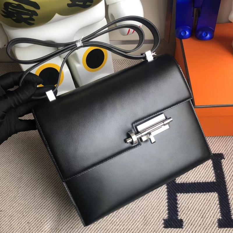 Hermes Verrou 21cm Box CK89 Noir-7298
