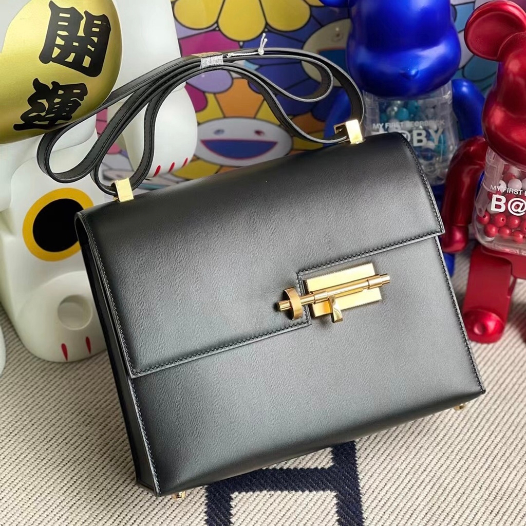 Hermes Verrou 17.5cm Chevre Mysore 8W Rose Azalée-5959