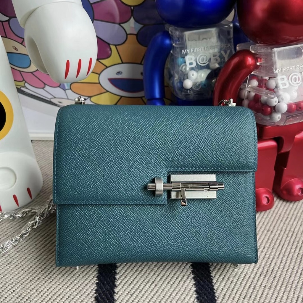 Hermes Verrou 17.5cm Epsom W0 Vert Bosphore Hermes Verrou 17.5cm Epsom W0 Vert Bosphore