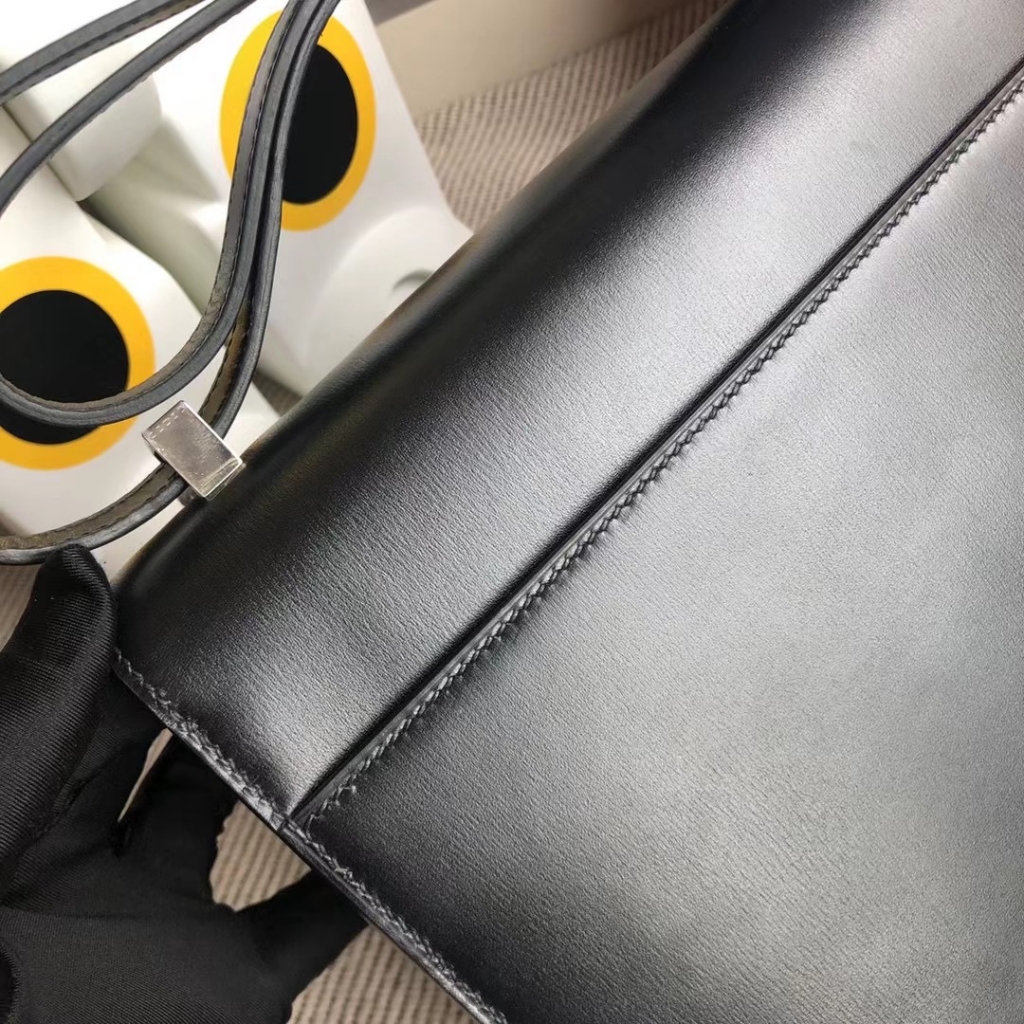 Hermes Verrou 21cm Box CK89 Noir-7298 Hermes Verrou 21cm Box CK89 Noir-7298