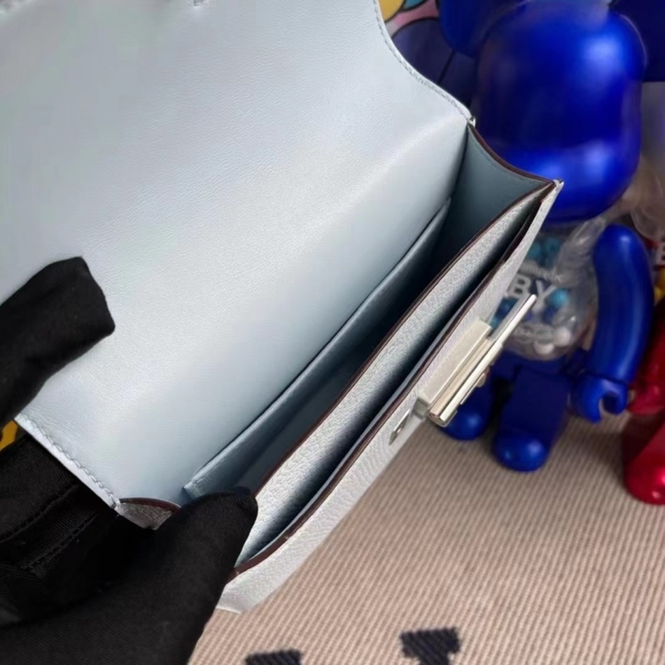 Hermes Verrou Mini 17 Chevre Mysore T0 Blue Brume Hermes Verrou Mini 17 Chevre Mysore T0 Blue Brume