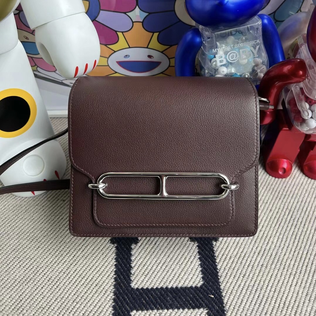 Hermes Roulis Mini 18cm Evercolor 0G Rouge Sellier