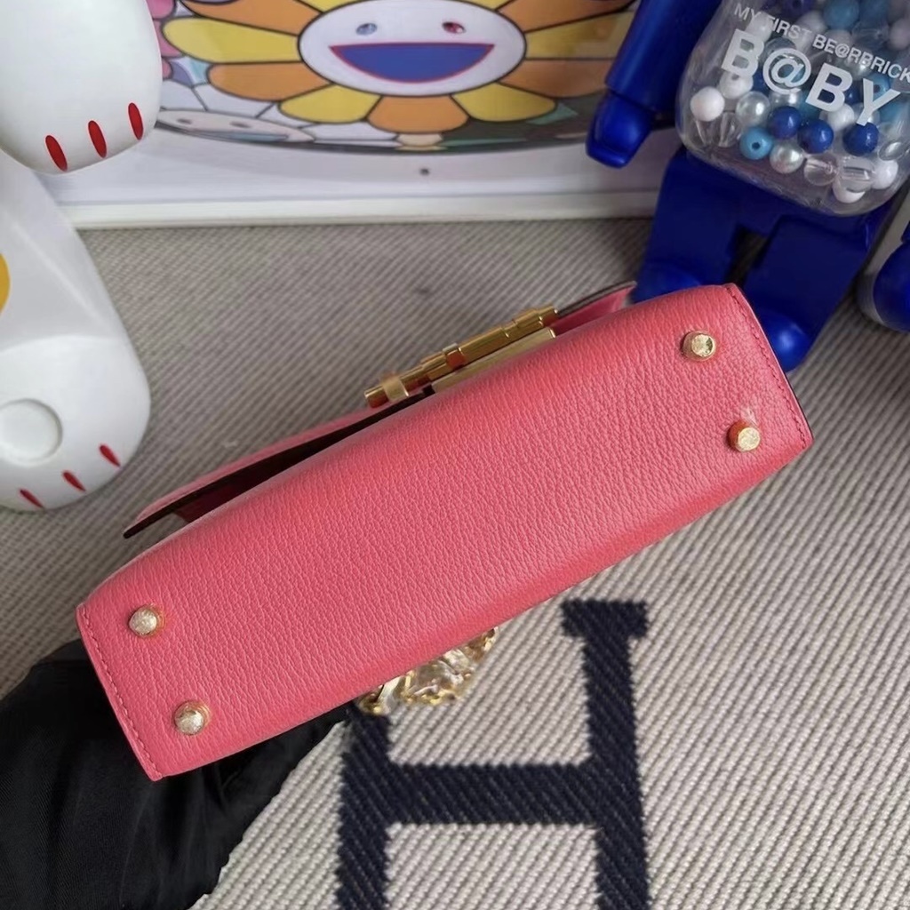 Hermes Verrou 17.5cm Chevre Mysore 8W Rose Azalée Hermes Verrou 17.5cm Chevre Mysore 8W Rose Azalée