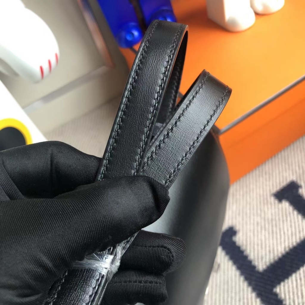Hermes Verrou 21cm Box CK89 Noir-7298 Hermes Verrou 21cm Box CK89 Noir-7298