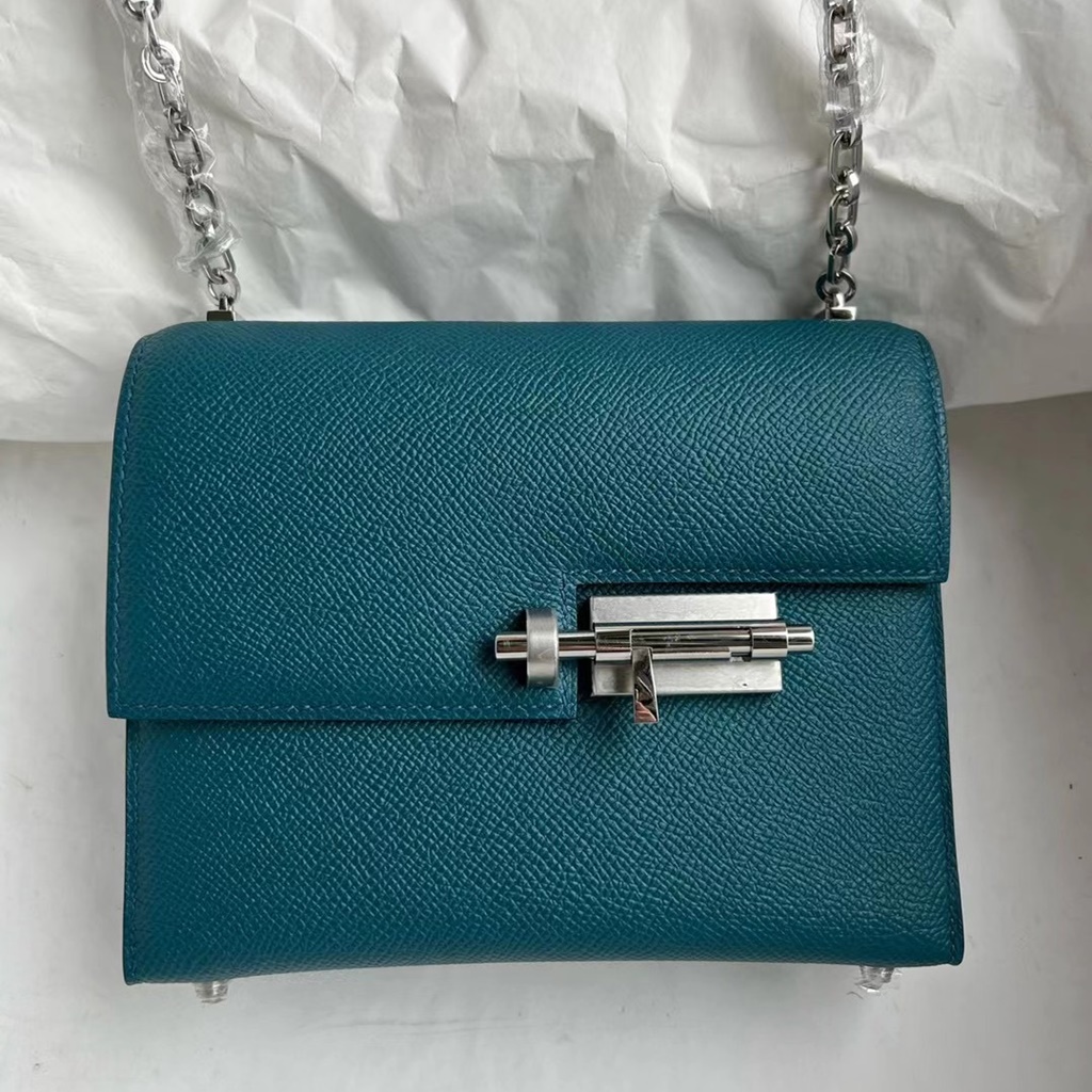 Hermes Verrou 17.5cm Epsom W0 Vert Bosphore Hermes Verrou 17.5cm Epsom W0 Vert Bosphore