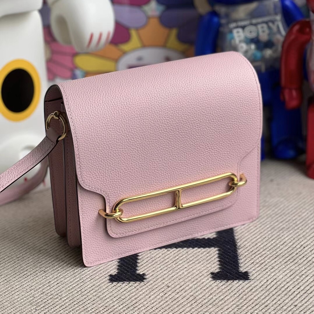 Hermes Roulis Mini 18cm Evercolor 3Q Rose Sakura Hermes Roulis Mini 18cm Evercolor 3Q Rose Sakura