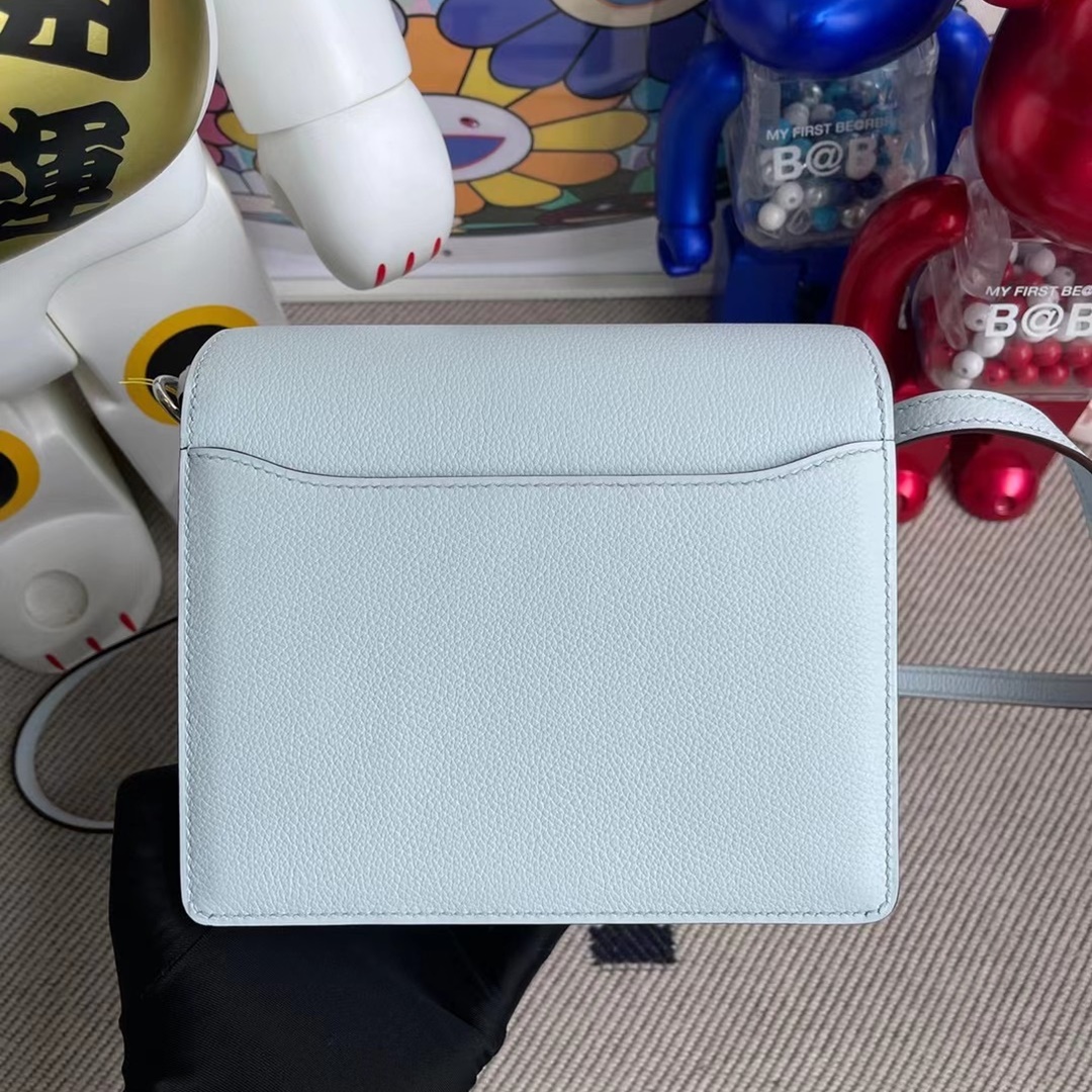 Hermes Roulis Mini Evercolor T0 Blue Brume Hermes Roulis Mini Evercolor T0 Blue Brume