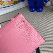 CK17 Ficelle  Shiny Alligator Crocodile Hermes Mini Kelly Pochette PHW-2011