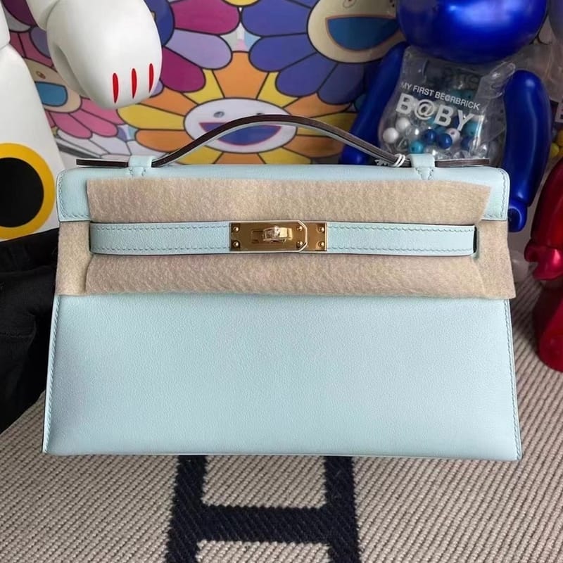 Hermes MiniKelly Pochette Epsom 18 Etoupe-7761