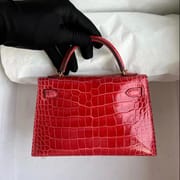 Hermès Kelly Mini II 2代 5L ultraviolet  Shiny Alligator Crocodile GHW-8790