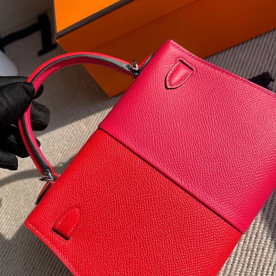 Hermes Kelly Mini Ⅱ Epsom I6 Rose Extreme S3 Rose de coeur B3 Blue Zanzibar